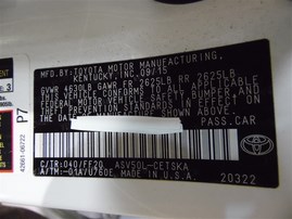2016 TOYOTA CAMRY SE WHITE 2.5 AT Z20916